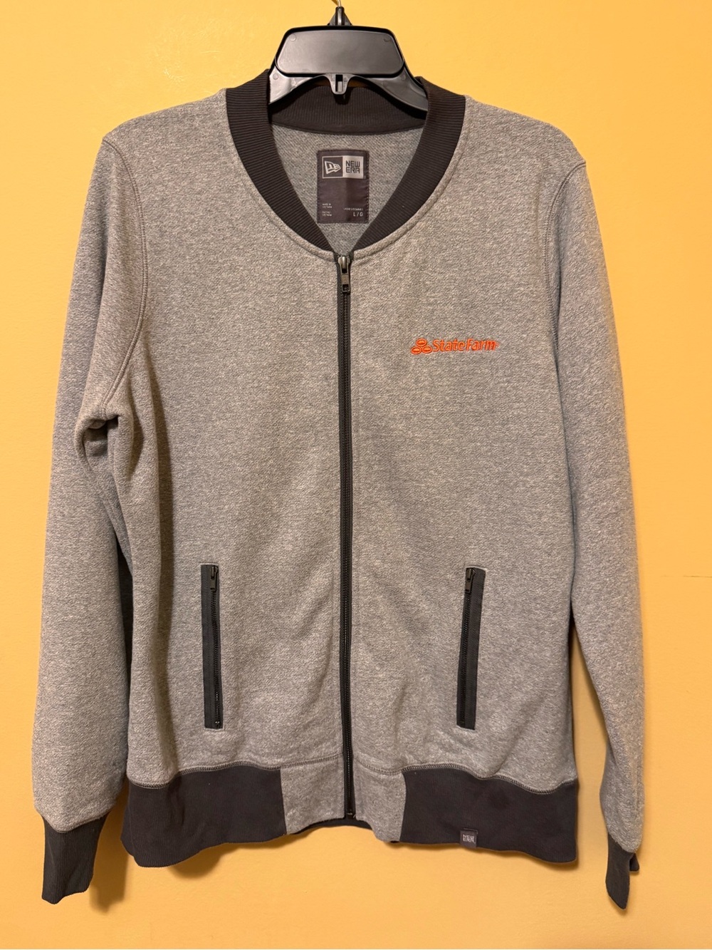 New Era State Farm Gray Bomber Zip Jacket